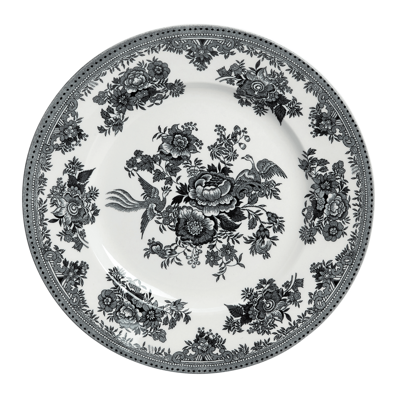 Black & White Asiatic Pheasants Plate 25cm/10" - Image 2