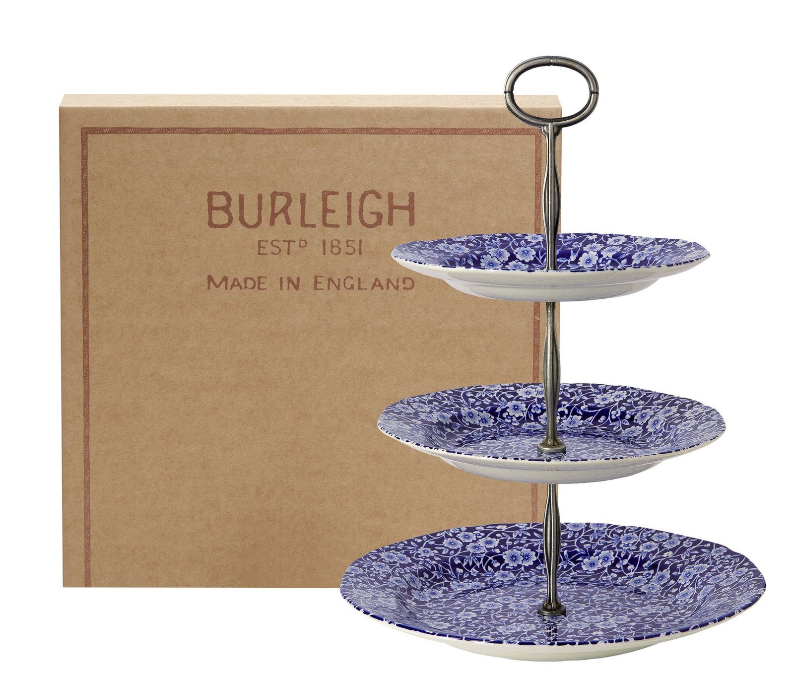Blue Calico 3 Tier Cake Stand Gift Boxed - Image 2