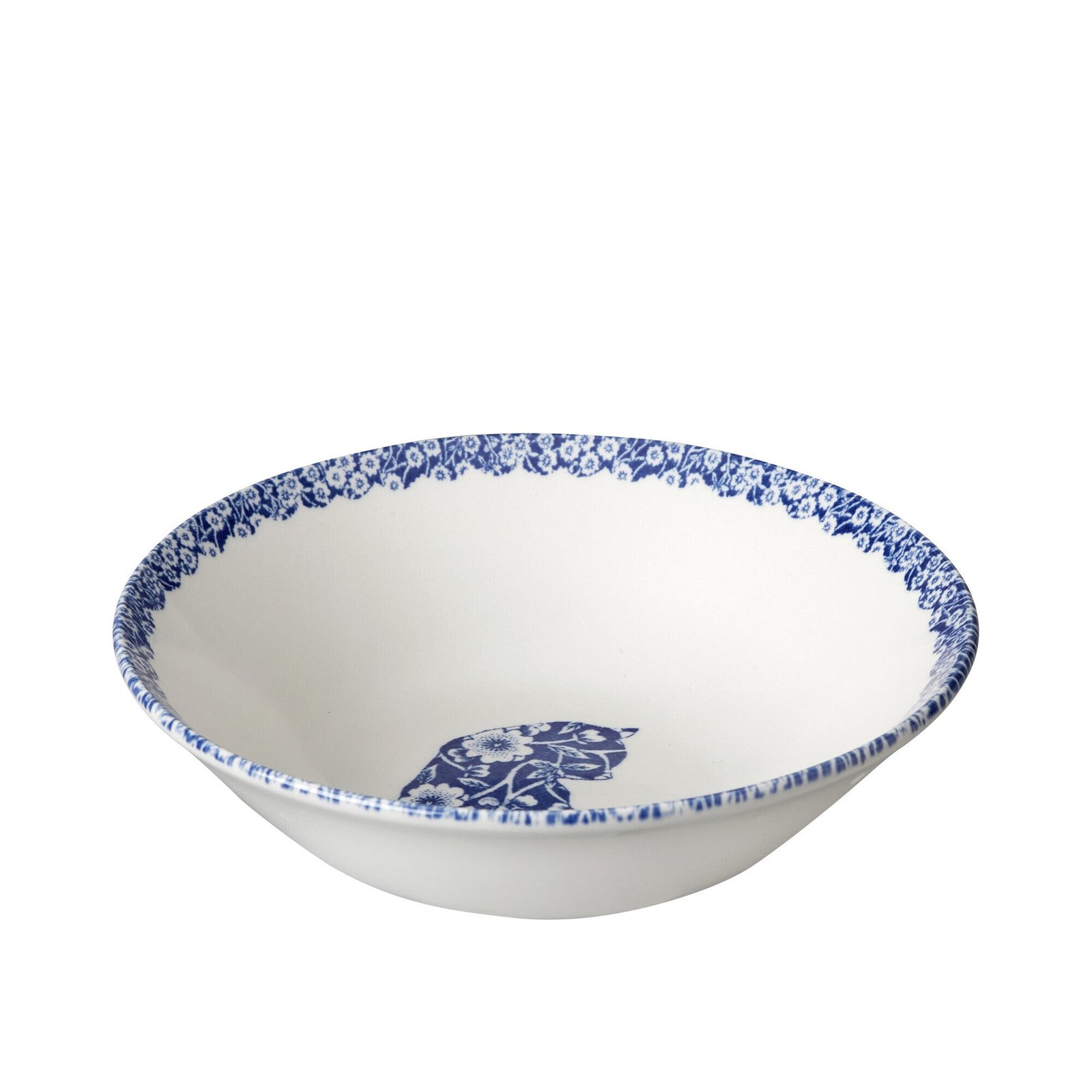 Blue Calico Cat Cereal Bowl