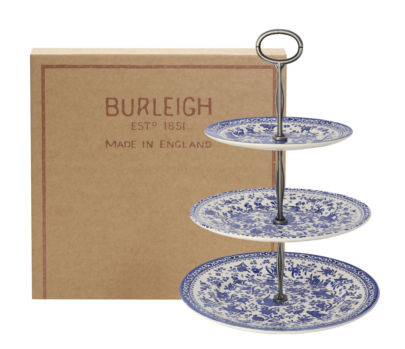 Blue Regal Peacock 3 Tier Cake Stand Gift Boxed - Image 2