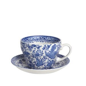 Blue Regal Peacock Breakfast Cup & Saucer