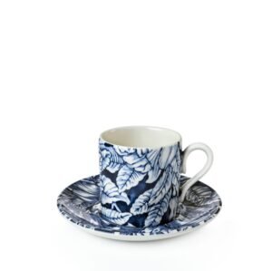 Alternative view of Ink Blue Hibiscus Coffee Can and Saucer