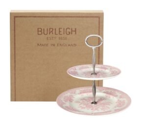 Pink Asiatic Pheasants 2 Tier Cake Stand Gift Boxed