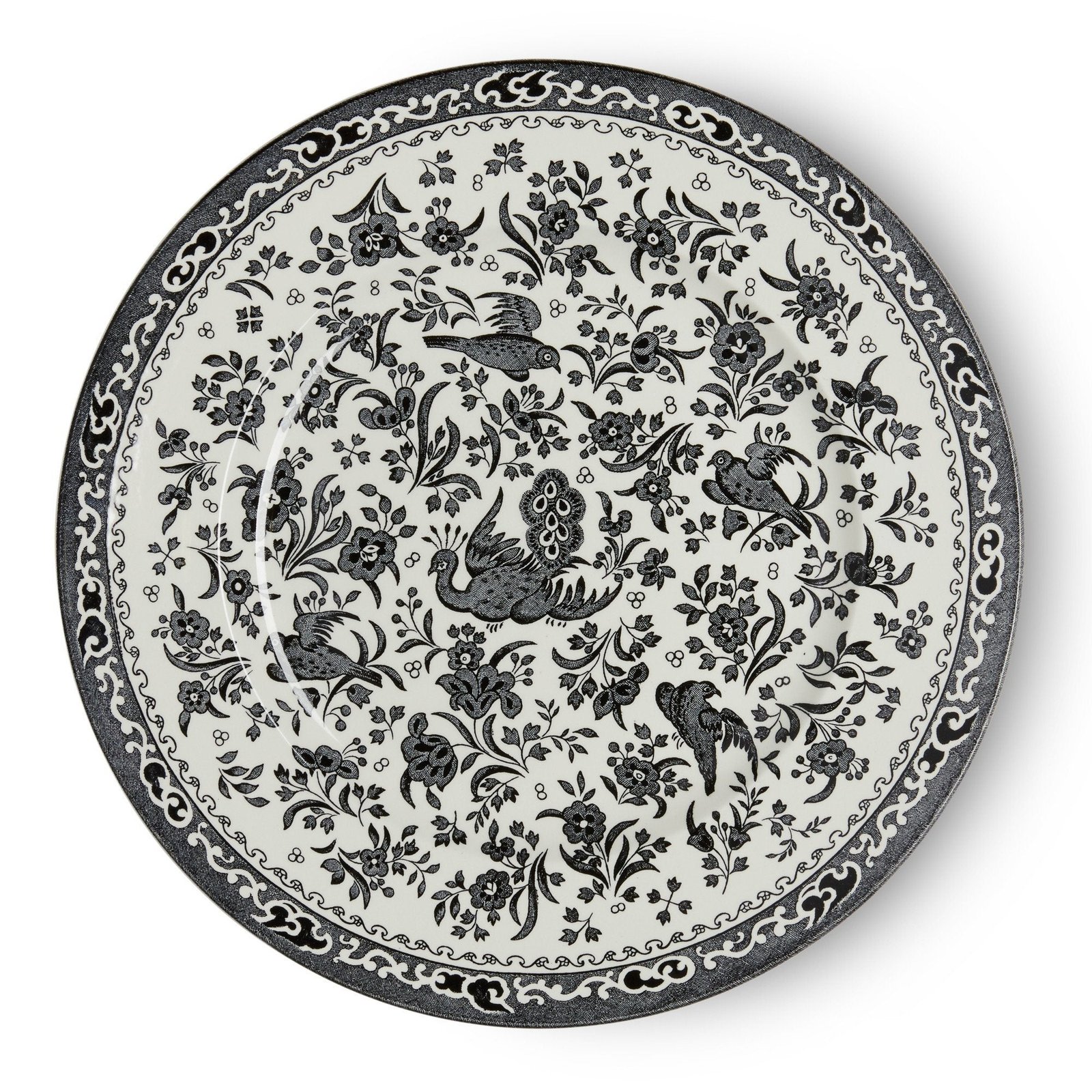 Black Regal Peacock Plate 25cm/10"